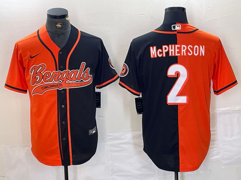 Men's Cincinnati Bengals Evan McPherson #2 Orange/Black Jersey Joint Edition